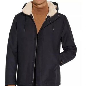 SANDRO men’s medium jacket wool lined NAVY BLUE